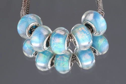 5 Pieces Silver Plated Murano Lampwork Bright Shimmer Bead Collection
