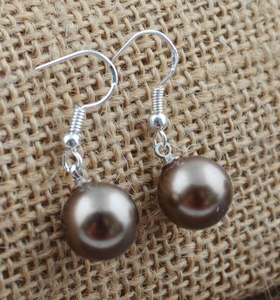 Pair of Elegant Gray Imitation Pearl Dangle Earrings