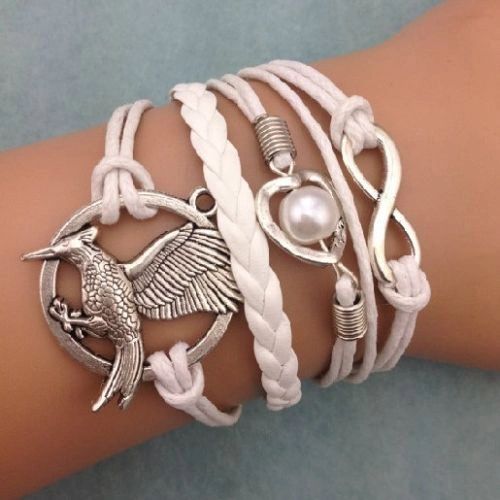 Infinity Eagle Heart Pearl Corded & Leather Wrap Bracelet