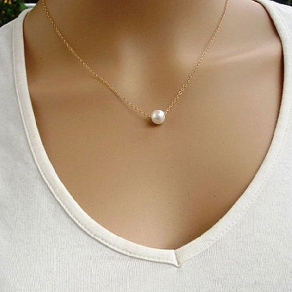 Very Pretty Imitation Pearl Single Strand Necklace