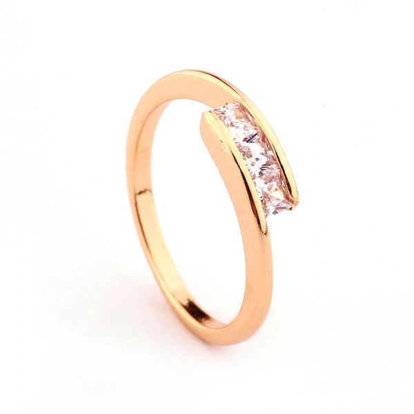 18kt Rose Gold Filled and Crystal Accented Ring Size 6