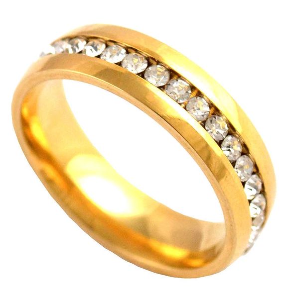 Classic 14kt Yellow Gold Filled & Crystal Band Size 7, 9 or 12
