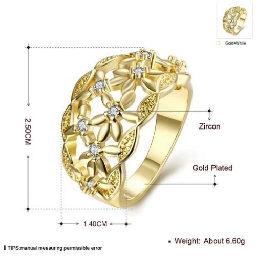 Yellow Gold Filled and CZ Accented Ring Size 8