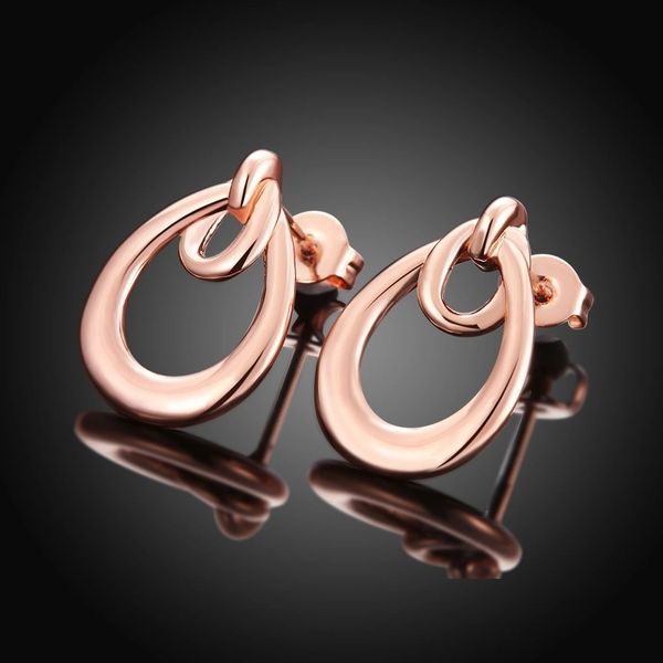 Pair of Geometric Rose Gold Plated Earring Studs