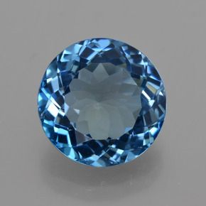 ROUND FACETED AAA BRIGHT LONDON BLUE (NATURAL) TOPAZ