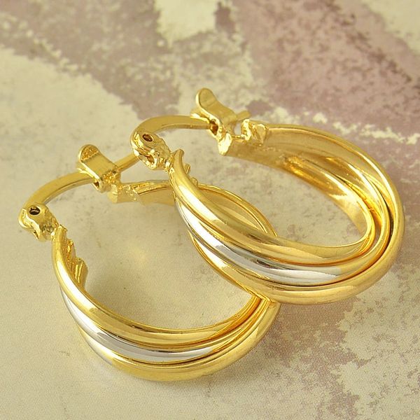 14kt Yellow Gold Filled Fancy (24mm) Hoop Earrings