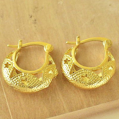 14kt Yellow Gold Filled Fancy (19mm) Hoop Earrings
