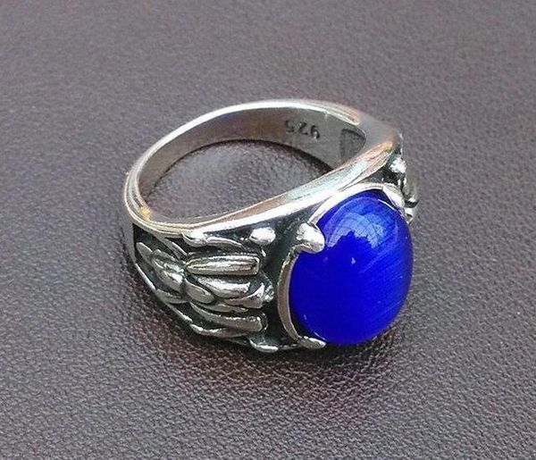 Bright Blue Silver Plated Ring Size 6