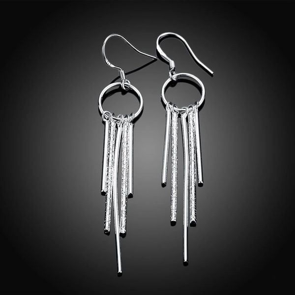 Pair of Elegant Silver Plated Tassel Dangle Earrings