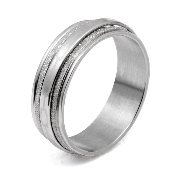 Stainless Steel Smooth and Dusty Ring Size 6 & 8.5