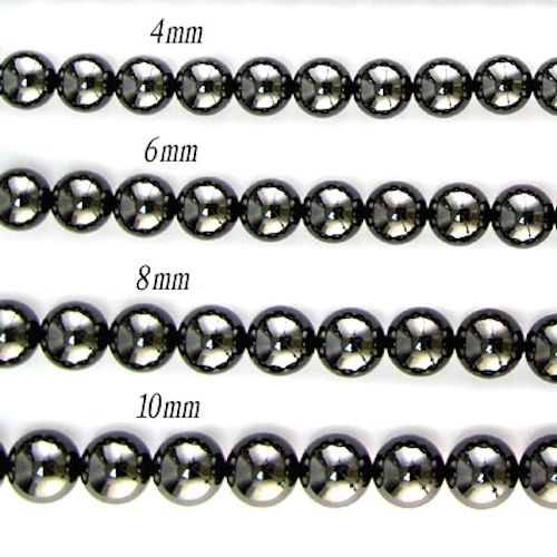 16" Strand of AAA Rated Genuine (Natural) Hematite Beads (3mm-12mm)