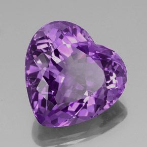 HEART FACETED AAA BRIGHT PURPLE GENUINE (NATURAL) AMETHYST