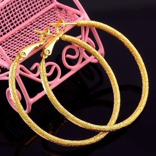 14kt Yellow Gold Filled Fancy (47mm) Hoop Earrings