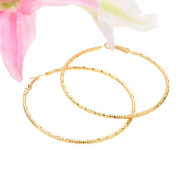 14kt Yellow Gold Filled Fancy (67mm) Hoop Earrings