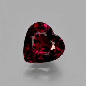 HEART FACETED AAA BRIGHT ORANGE RED (NATURAL) GARNET