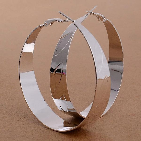 Pair of Silver Plated Hoop Large (55mm) Earrings