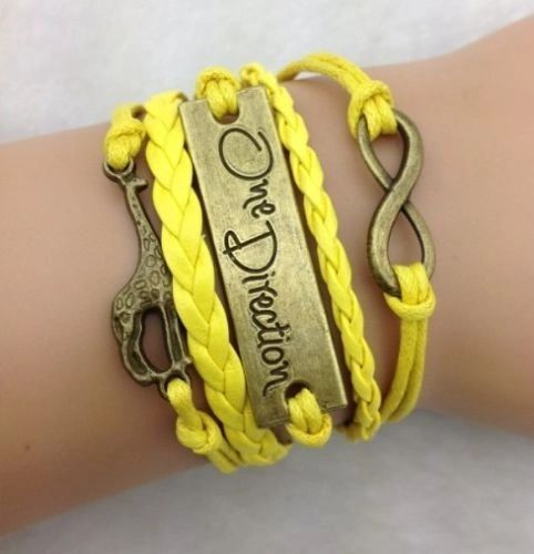 Infinity One Direction & Giraffe Corded Wrap Bracelet