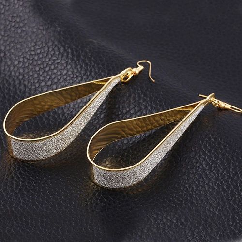 Very Large (82mm) Sparkling Water Drop Hoop Earrings