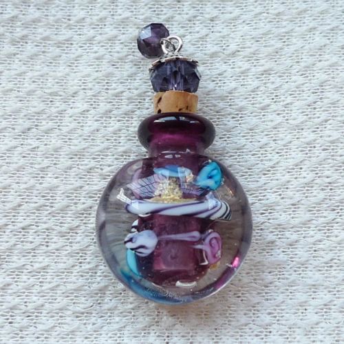 Lovely Murano Lampwork Art Glass Perfume Bottle