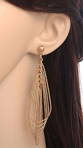 Pair of Large Glittering Gold Colored Hoop Earrings