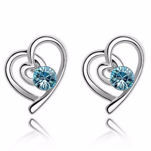 9kt White Gold Filled Fancy Heart CZ Stud Earrings