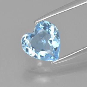 HEART FACETED AAA BRIGHT LIGHT SKY BLUE (NATURAL) TOPAZ