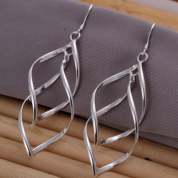 Pair of Elegant 925 Silver "8" Drop Dangle Earrings