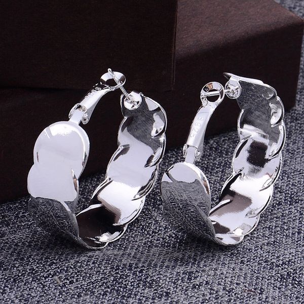 Pair of 925 Silver Plated (35mm) Hoop Earrings