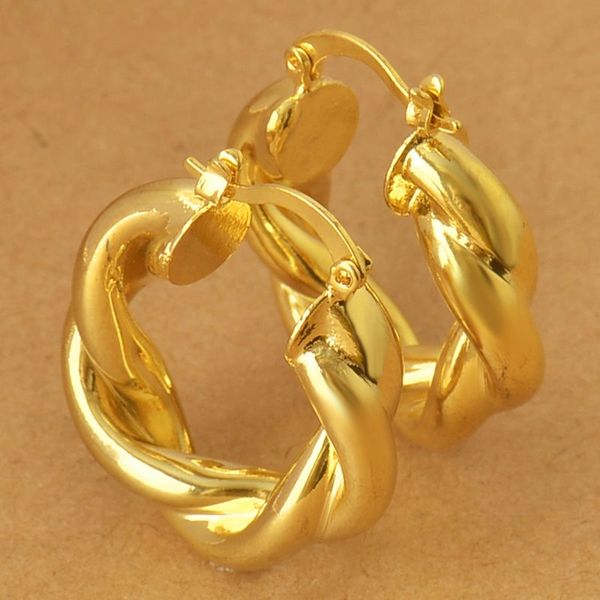 9kt Yellow Gold Filled Twisted (18 or 30mm) Hoop Earrings