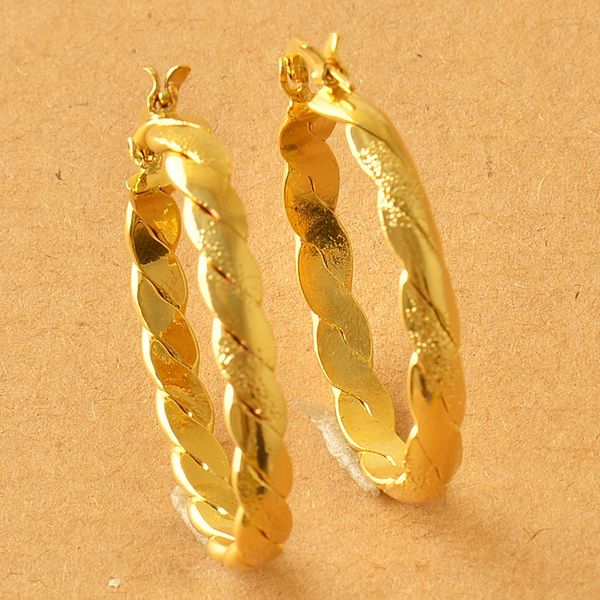 10kt Yellow Gold Filled Braided (34mm) Hoop Earrings