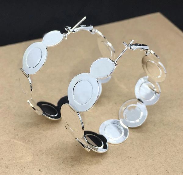 Pair of Silver Plated Very Large (48mm) Hoop Earrings