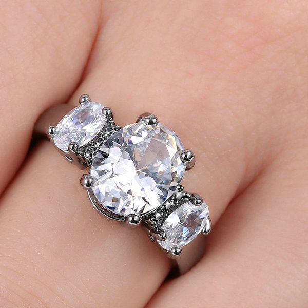10kt Black Gold Filled Bright White Cubic Zirconia Ring Size 5.5