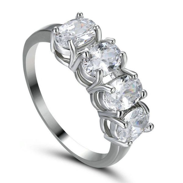 14kt White Gold Filled Bright White Cubic Zirconia Ring Size 5.5