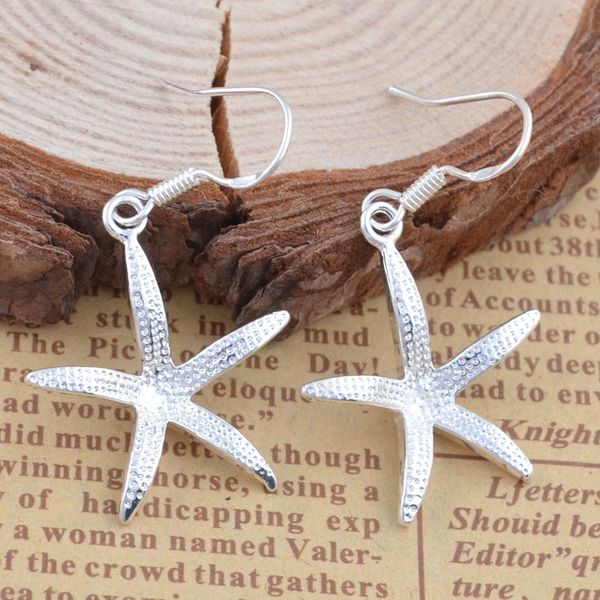 Stylish Antique Silver Plated Starfish Earrings