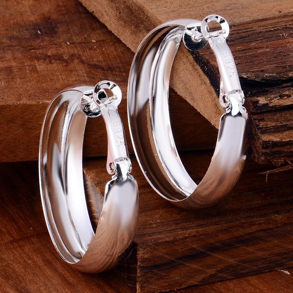 Pair of Silver Plated Hoop Large (35mm) Earrings