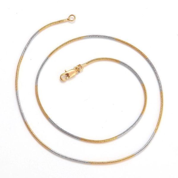14kt White & Yellow Gold Filled Link Chain With Lobster Claw Clasp