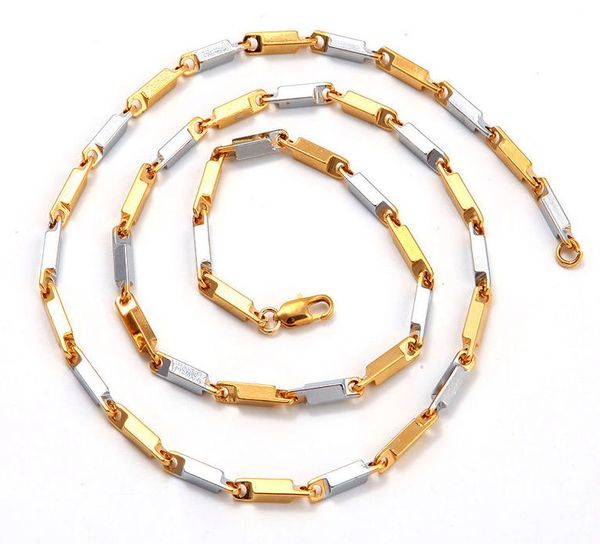 10kt White & Yellow Gold Filled 24" Heavy (34 grams) Link Chain With Lobster Claw Clasp
