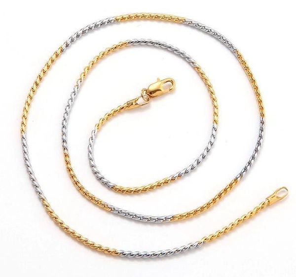 10kt White & Yellow Gold Filled 20" Link Chain With Lobster Claw Clasp
