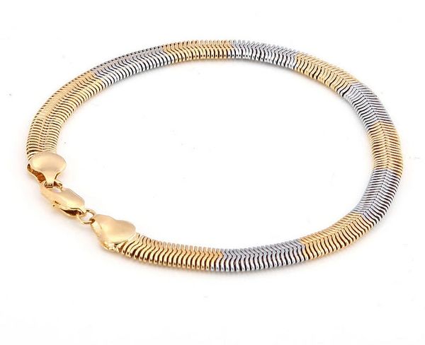 14kt White & Yellow Gold Filled 8.66" Fancy Bracelet With Lobster Claw Clasp