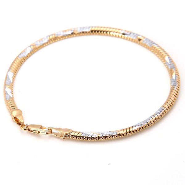 14kt White & Yellow Gold Filled 8.14" Fancy Bracelet With Lobster Claw Clasp