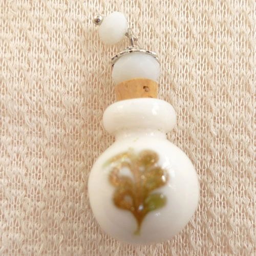 Lovely Murano Lampwork Ivory Glass Perfume Bottle