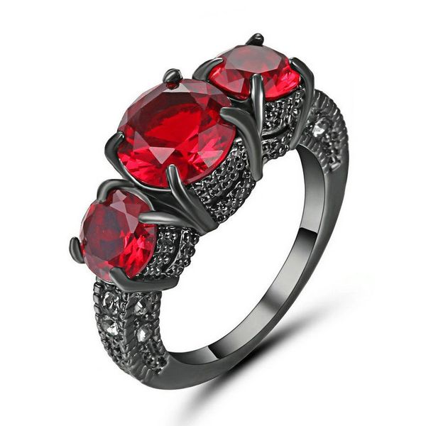 Buy 10kt White Gold Filled Ruby Red CZ Ring: Gems By Deni | Gems and ...