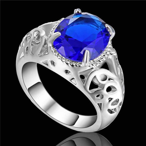 10kt White, Yellow or Black Gold Filled Sapphire Blue Sapphire CZ Fashion Ring Size 9