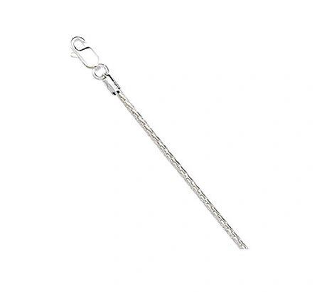 1.75mm Wide Sterling Silver Diamond Cut Wheat Chain With Lobster Claw Clasp: 1", 16", 17", 18" & 20"