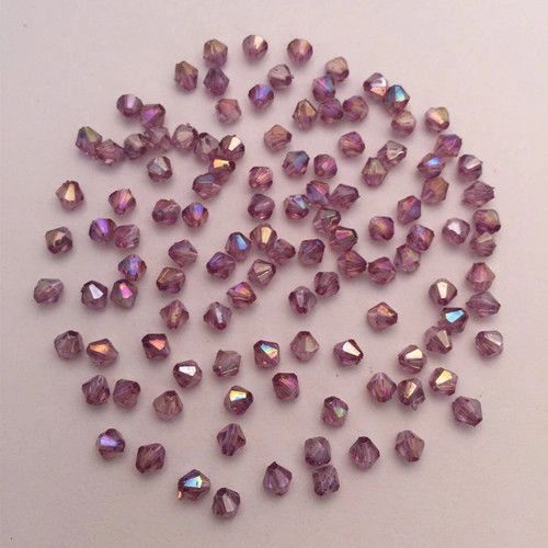 500 Pieces 4mm Round Shiny Acrylic Bicone Beads