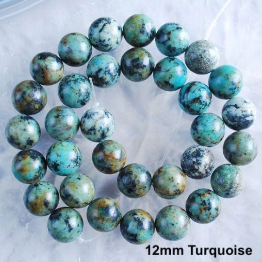 Genuine African Turquoise Loose Round Beads - GemsByDeni | Gems and ...