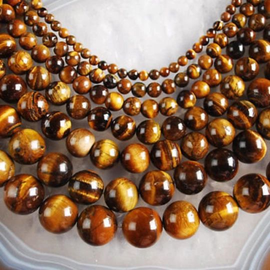 Genuine Yellow Tiger Eye Round Loose Beads 4-16mm