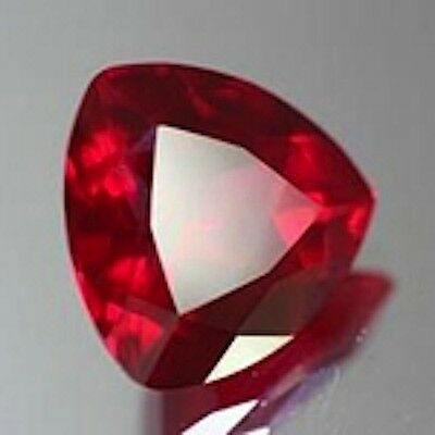 One Gorgeous Trillion Faceted Bright Red Lab Created Ruby (3x3mm-13x13mm