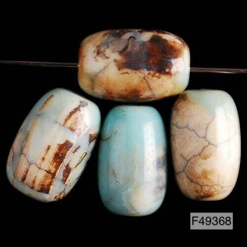 Set of (4)12x8mm Fire Agate Column Beads -Our genuine agate beads are one of a kind!