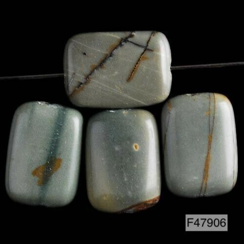 (4) 14x10x4mm Multi-Color Picasso Jasper Oblong Pendant Bead -Our genuine agate beads are one of a kind!